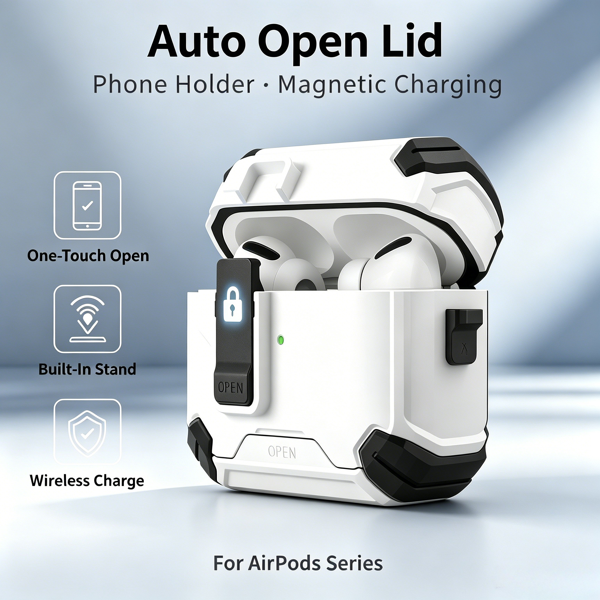 Pop Display Shelf - Auto Pop-Up AirPods Case Magnetic Charging