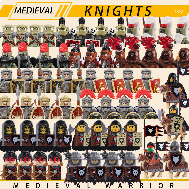 Lego Minifigure Holder - Medieval Military Knights Series Building Blocks