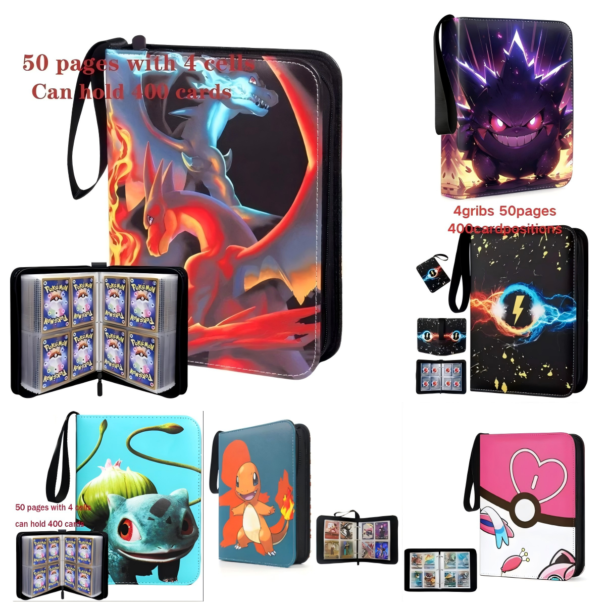 Charizard Gengar Pikachu Card  - Trading Card Binder review and price