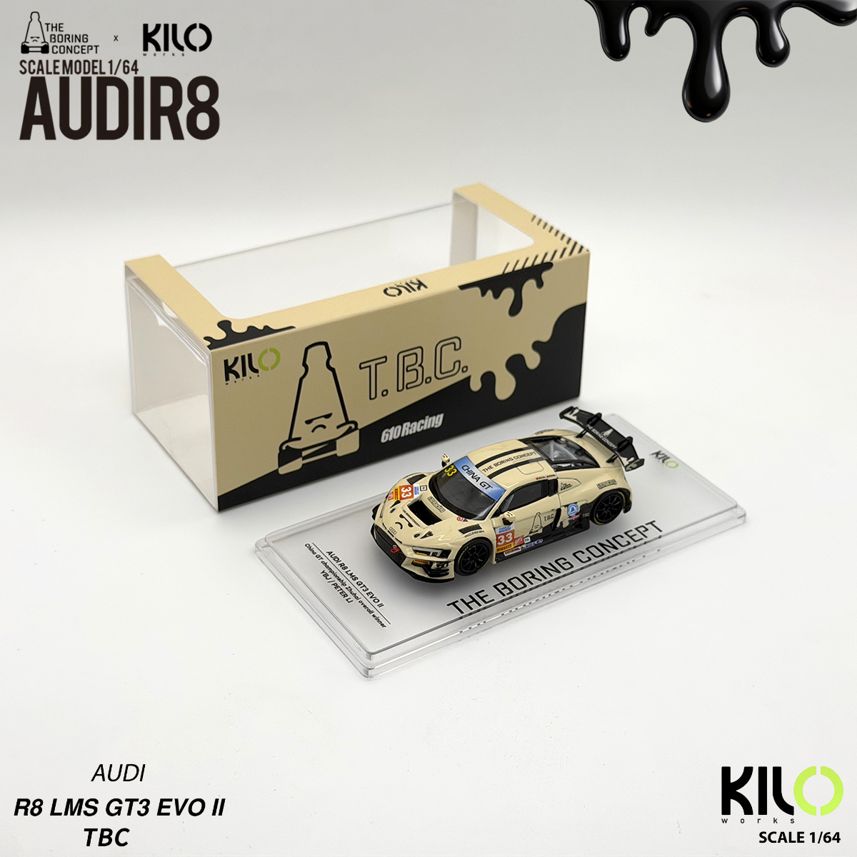 Kilo Works × TBC 1:64 Audi R8  - Die Cast Car 1 64 review and price