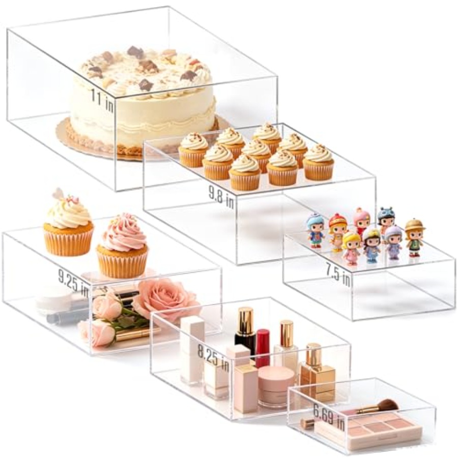 6Pcs Clear Acrylic Risers Disp - Display Risers Set review and price