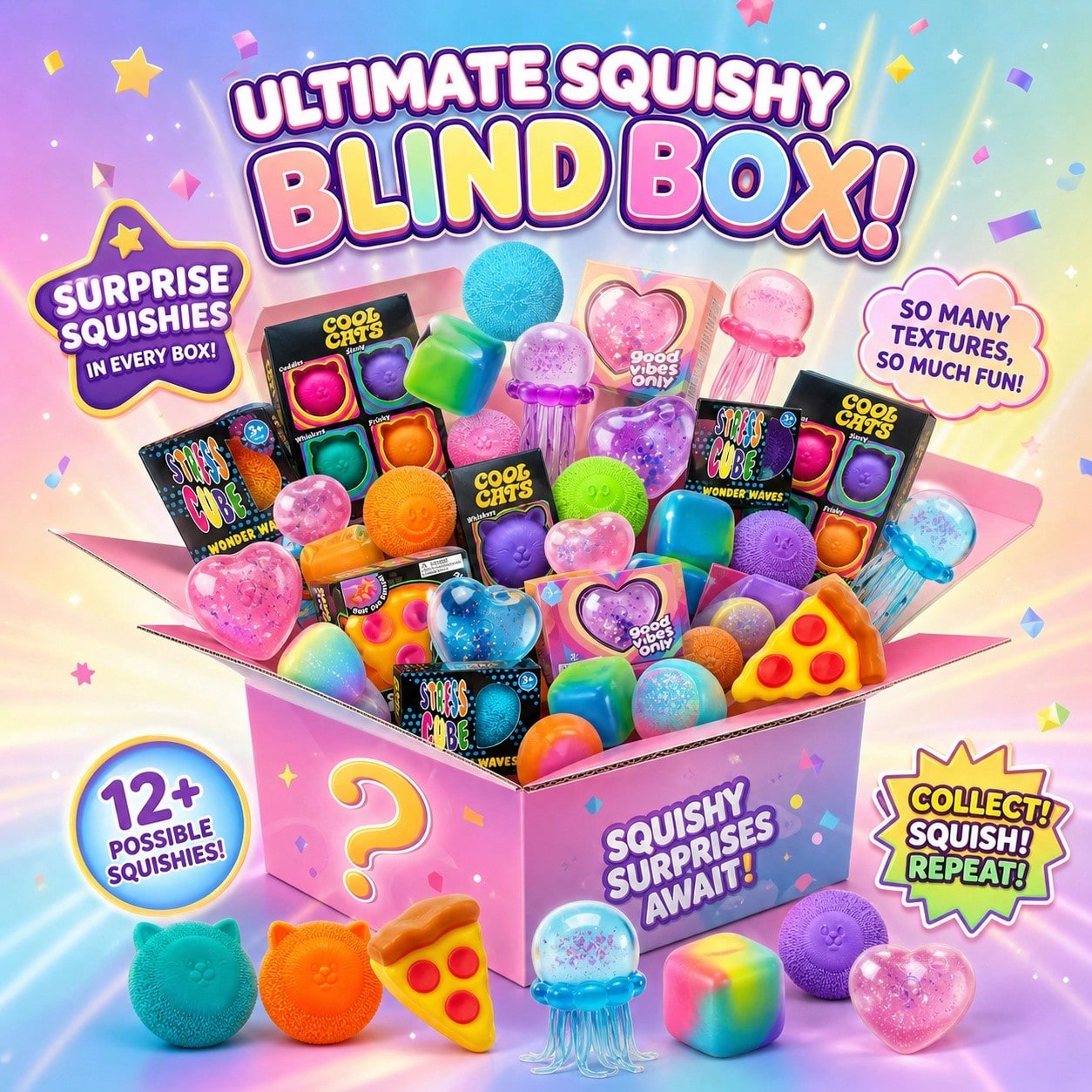 100+ Pieces Assorted Squishy F - Mystery Box Blind Bag review and price