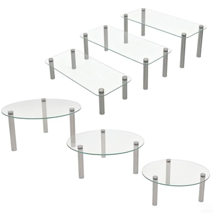 Tempered Glass Cake Stands Set - Display Risers Set review and price