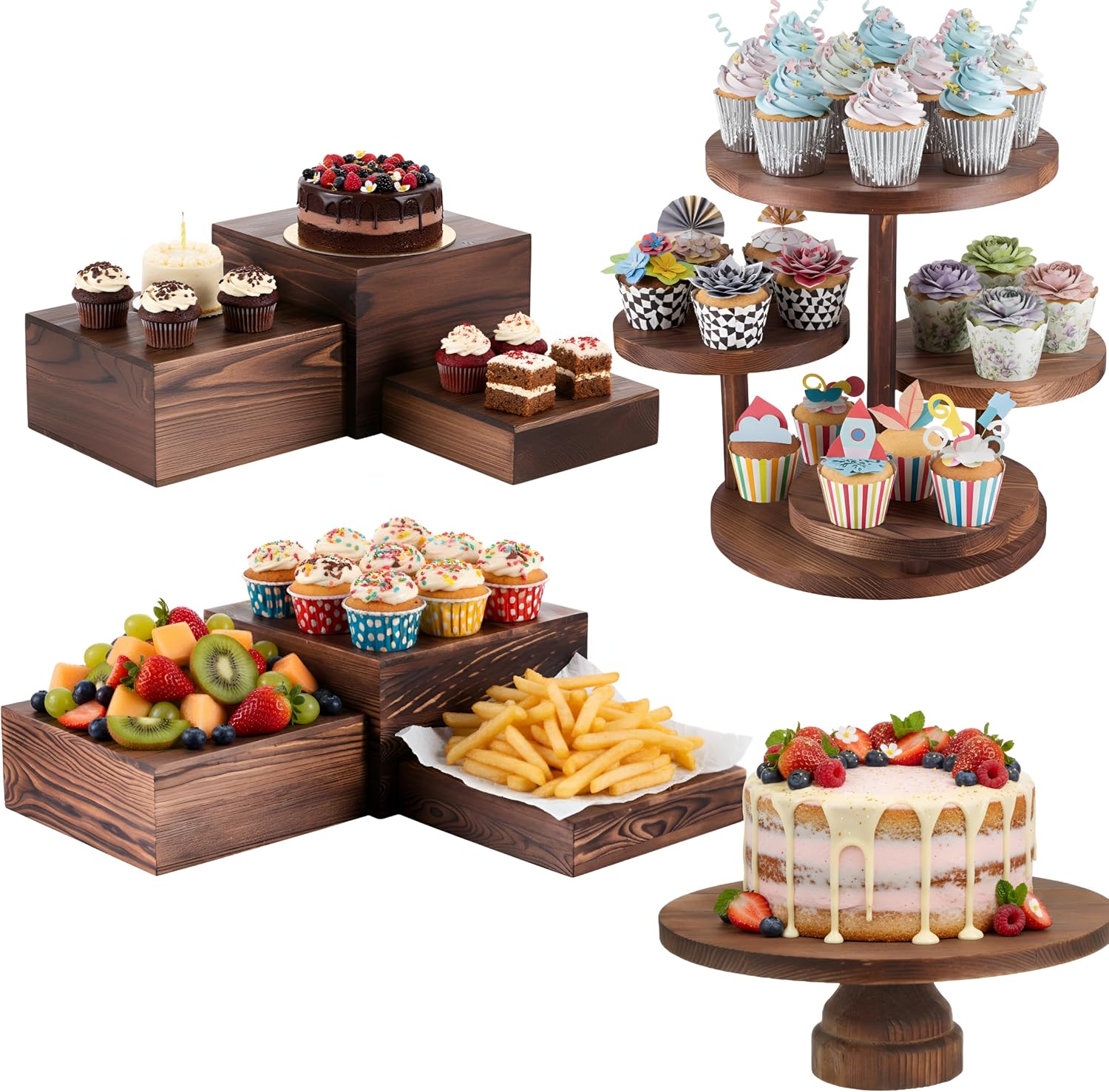 4 Tier Round Cupcake Tower Sta - Display Risers Set review and price